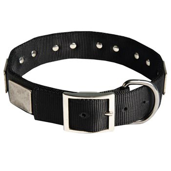 Designer Nylon Dog Collar Wide with Easy Release Buckle for   Black Russian Terrier