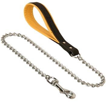 Multipurpose Leather Chain Black Russian Terrier Leash