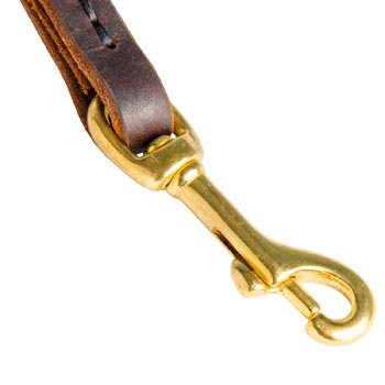 Black Russian Terrier Leash Leather with Brass Snap Hook for  Collar Clasping