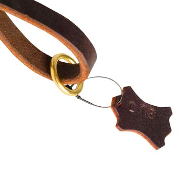 Leather Black Russian Terrier Leash with Brass-Made O-Ring