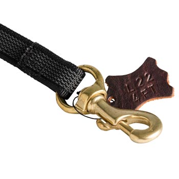Strong Black Russian Terrier Leash Nylon with Brass Snap Hook