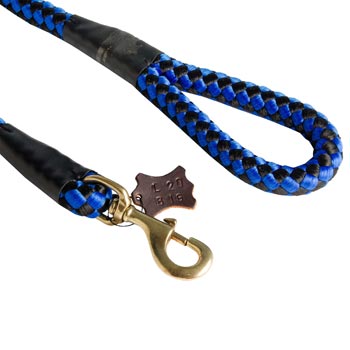 Blue Nylon Black Russian Terrier Leash 